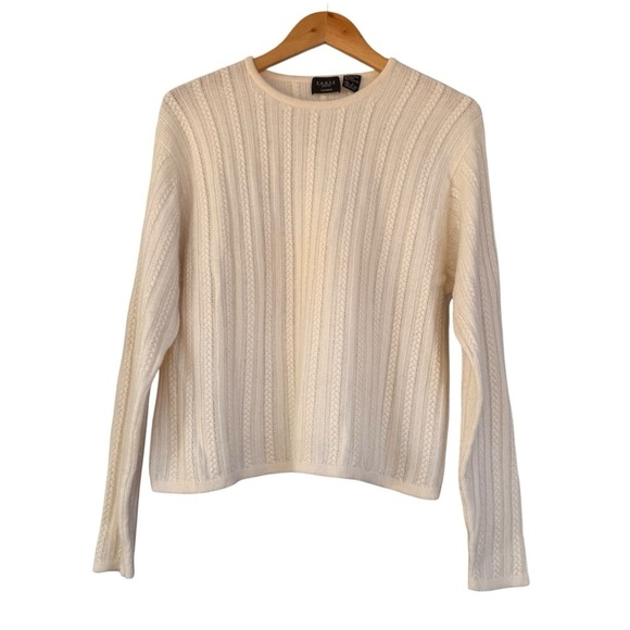 Forte Sweaters - Forte’ Prive Cream Cashmere Pull On Cardigan SzL